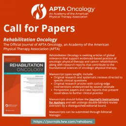 Call for Papers - Rehabilitation Oncology