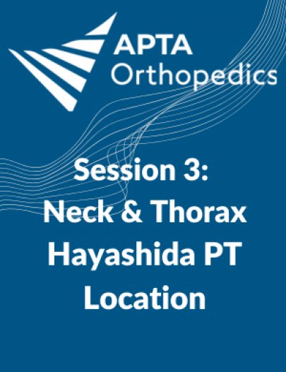 Seminar Series - Hayashida PT: Session 3 Seminar Series - Hayashida PT: Session 3